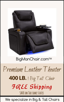 400 LB. Leather Theater Recliner | Big Man Chair